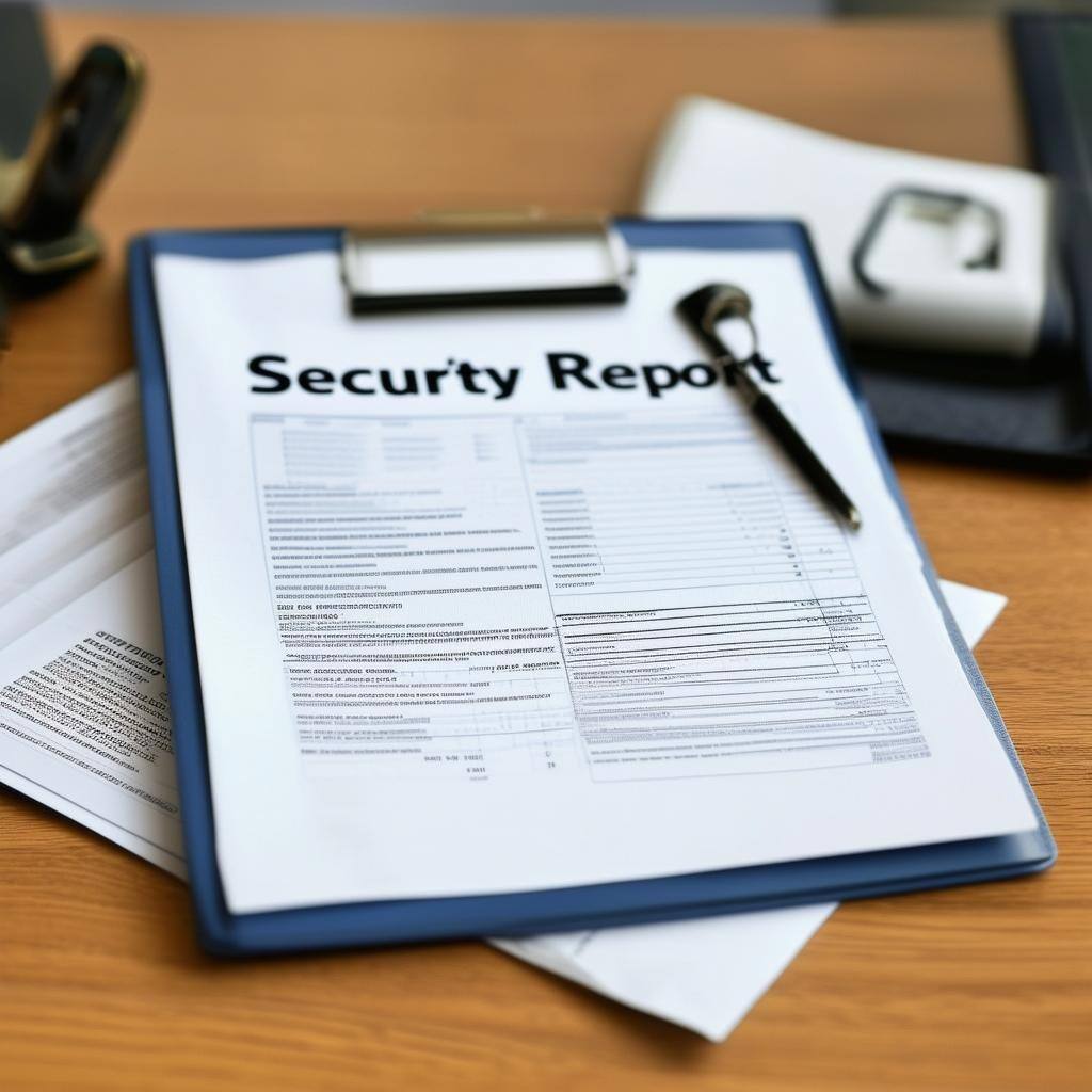 Security Report sitting on a desk